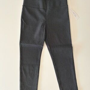 NWT - Margaret M Women’s Slimming Pants Black/White Polka Dot Stretch Size MP